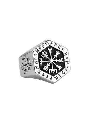 Vegvisir stainless steel  rings  for man  Nordic mythology Viking rune  Index Ring fashion jewelry