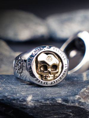 Skull Silver rings for man  Vintage  Punk Sterling Silver fashion jewelry